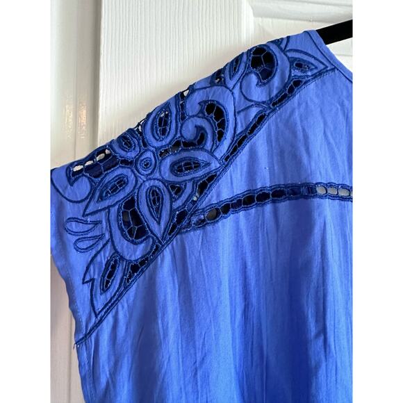 Free People Battenburg Lace Tunic Open Back Flowy Top Size Small - Picture 3 of 6